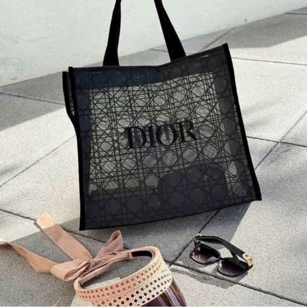 Dior Black Mesh Tote Bag